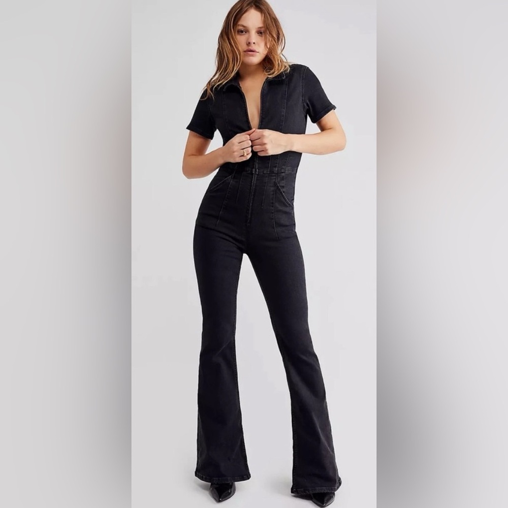 Free People - We The Free Jayde Flare Jumpsuit Black